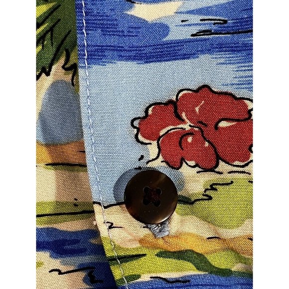 BIG DOGS Tropical Ocean Hawaiian Shirt 5X Palm Trees Water Island Hut - Picture 13 of 14